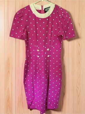 Vintage 1980s does 1940s Polka Dot Dress, XS